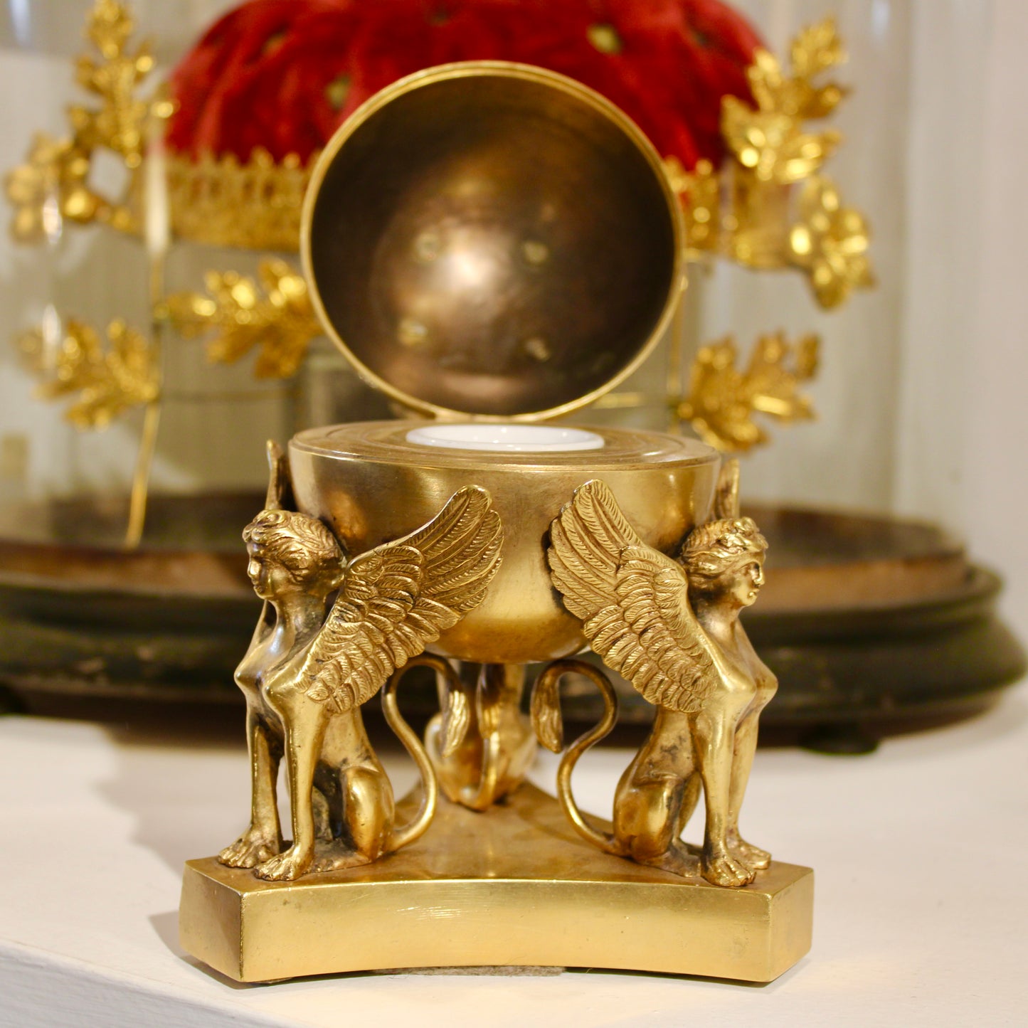 French Empire Period Bronze Inkwell, Napoleon I Era