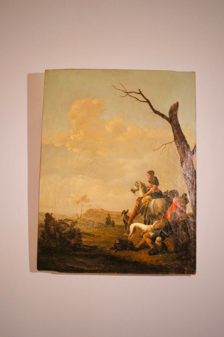 Oil on Canvas — Hunting Scene, Attributed to Johannes Lingelbach (1622–1674)