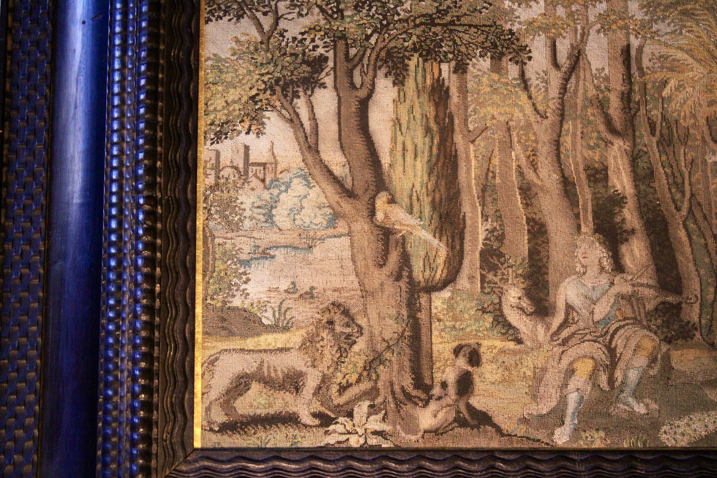 17th-Century Dutch Tapestry – Finely Crafted, Complete Piece with Frame
