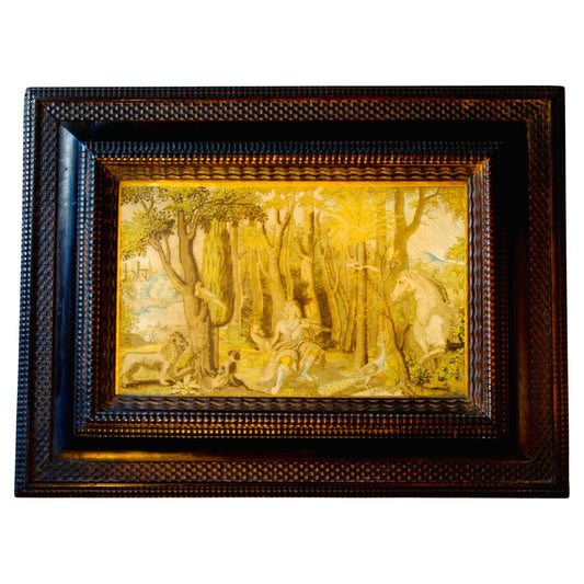 17th-Century Dutch Tapestry – Finely Crafted, Complete Piece with Frame